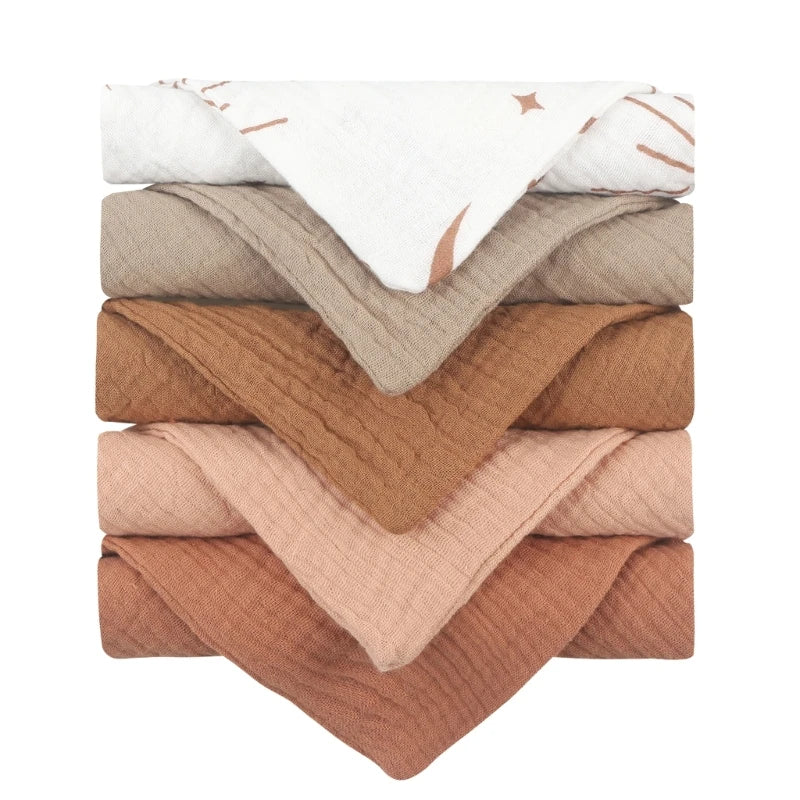 5PCS Soft Cotton Baby Washcloths Set – Absorbent Face Towels for Daily Baby Care