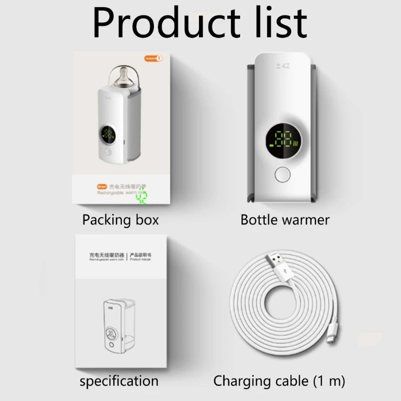 Cordless Portable Baby Bottle Warmer – Travel Milk Heater for Parents with Infants & Toddlers