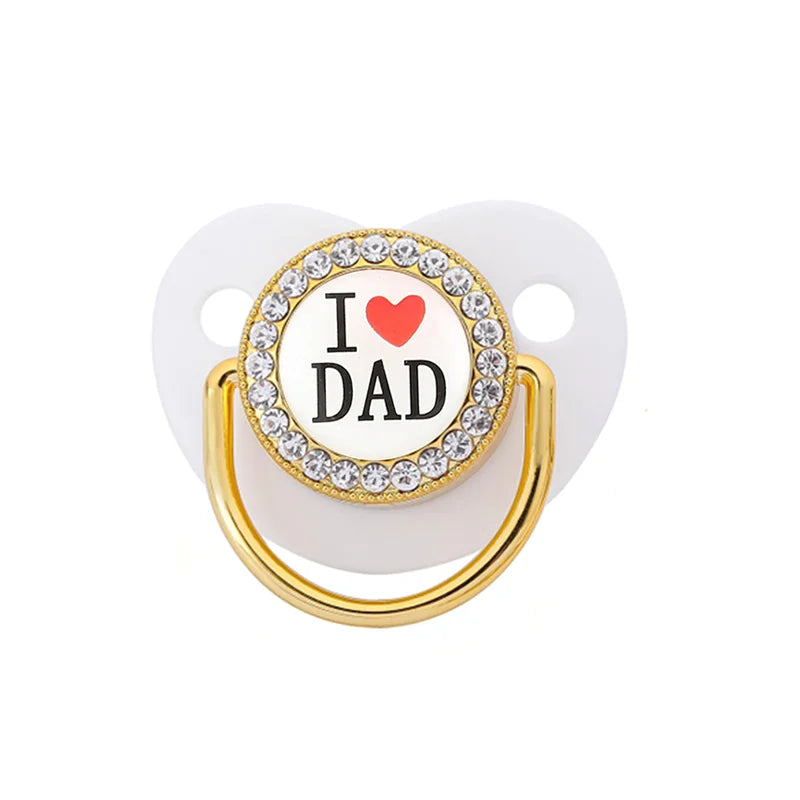 Baby Pacifier – BPA-Free Silicone Dummy with I Love Mum/Dad Design