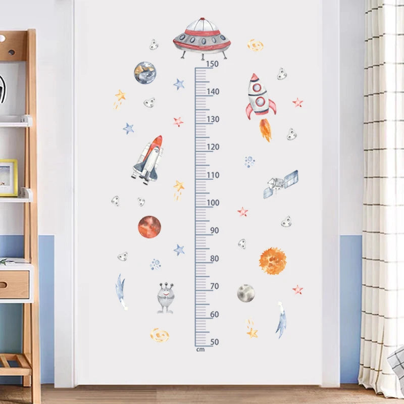 3PC Cartoon Animal Height Ruler Wall Stickers – Removable Waterproof PVC for Kids Room Décor