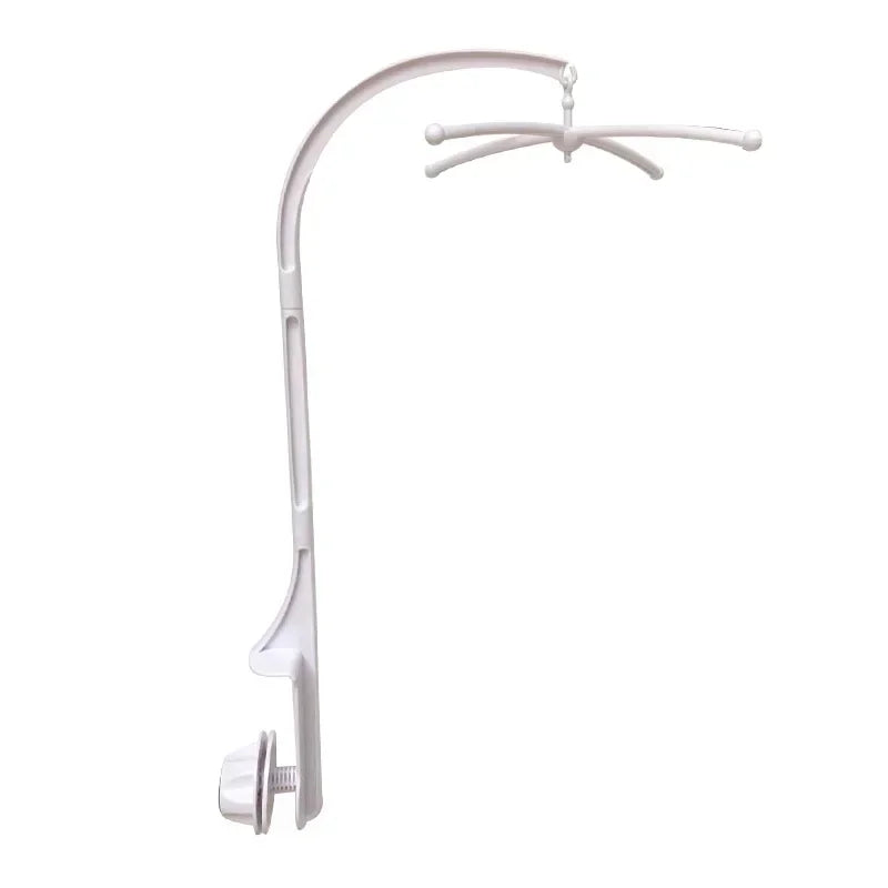 360° Rotating Baby Crib Mobile Holder – White Plastic Music Box Arm for Newborn Bed Bells