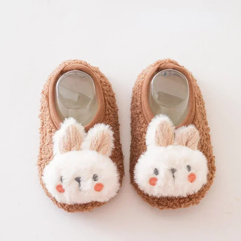 Winter Warm Baby Slippers – Soft Plush Indoor Floor Shoes with Anti-slip Sole for Toddlers