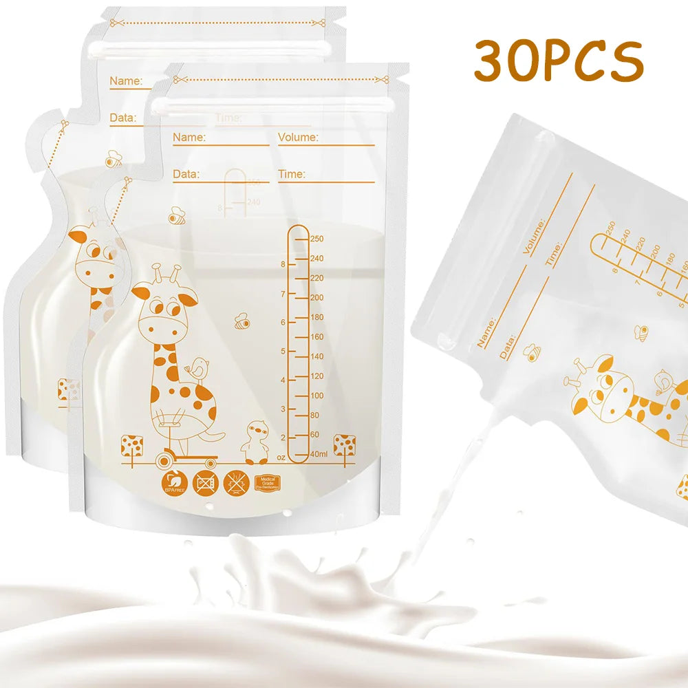 250ml BPA-Free Breast Milk Storage Bags – Leakproof Freezer Pouches for Safe Baby Feeding