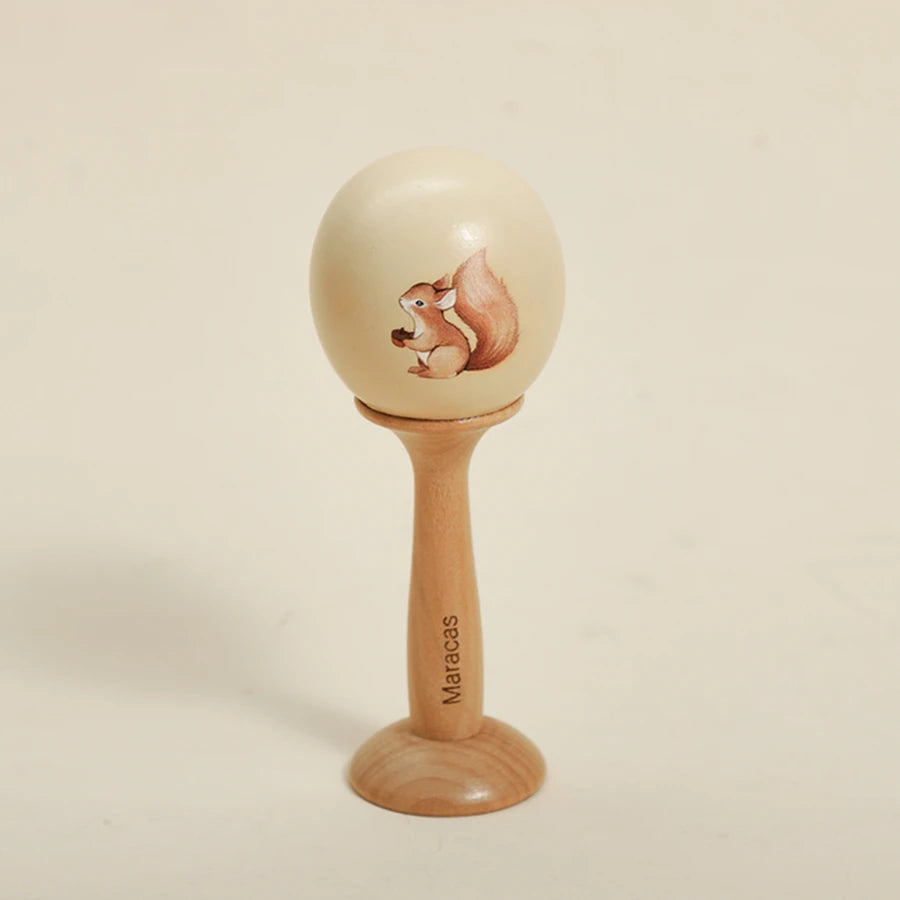 Montessori Musical Instruments Toy Set – Wooden Rattle, Drum, and Xylophone for Babies and Toddlers