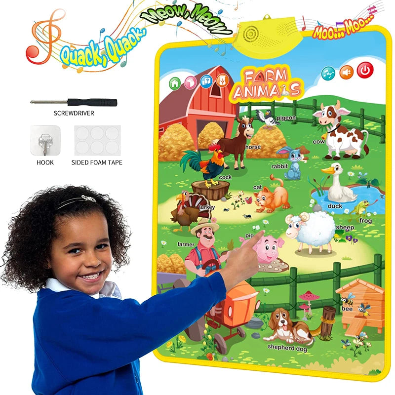 Electronic English Alphabet Wall Chart – Talking ABC & 123s Music Poster for Toddlers