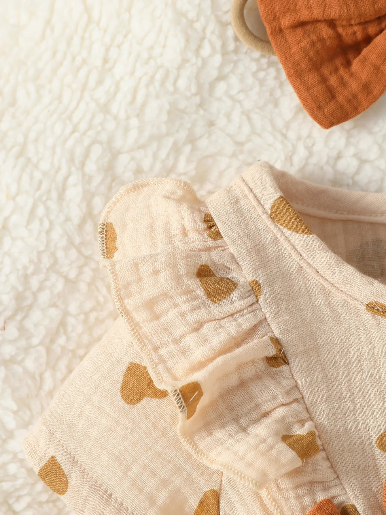 Summer Heart Print Jumpsuit with Bow & Headband – Baby Girl's Streetwear for 0–9M