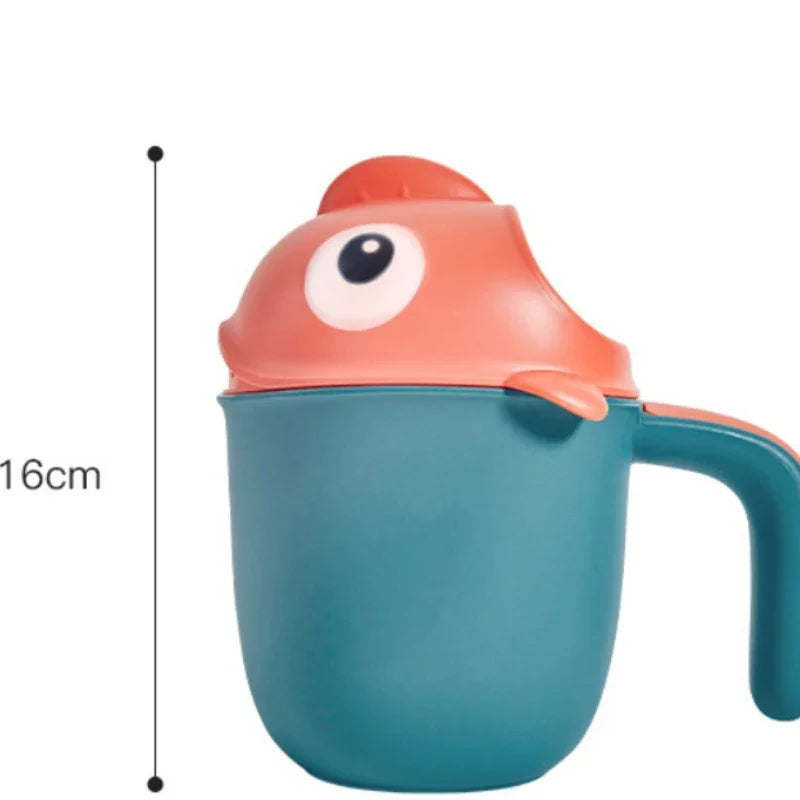 Cartoon Shark Baby Bath Rinse Cup – Fun Shower Head Washing Toy for 0–6 Years
