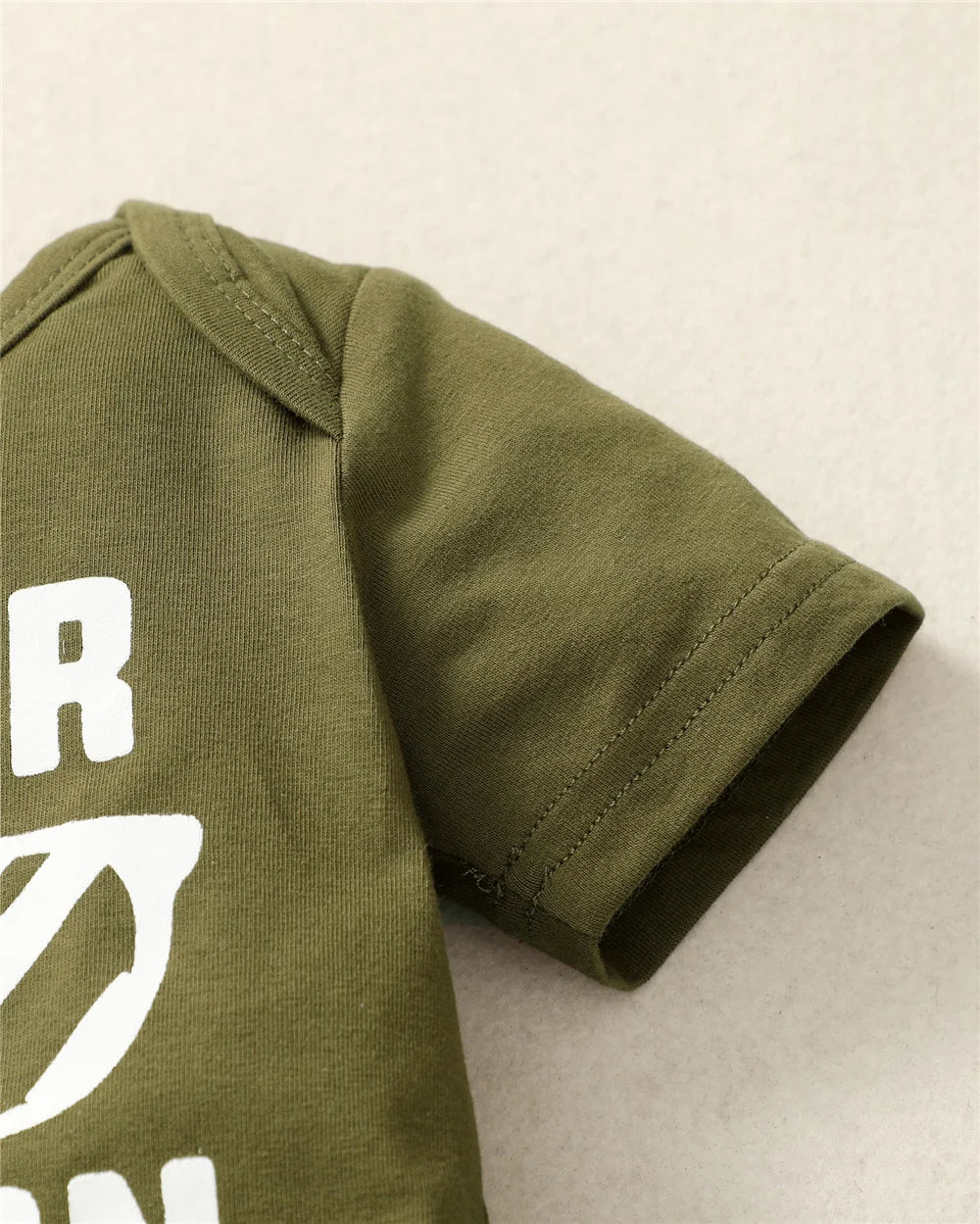 3PCS Baby Boy Camouflage Outfit with Letter Print Romper and Hat – 0–18 Months