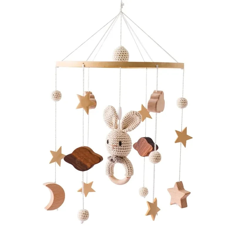 Revolving Music Box – Wooden Hanging Rattle Crib Toy for Newborns