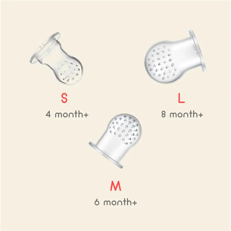 Silicone Baby Teether & Fruit Food Feeder – BPA Free Nibbler Pacifier with Handle Clip