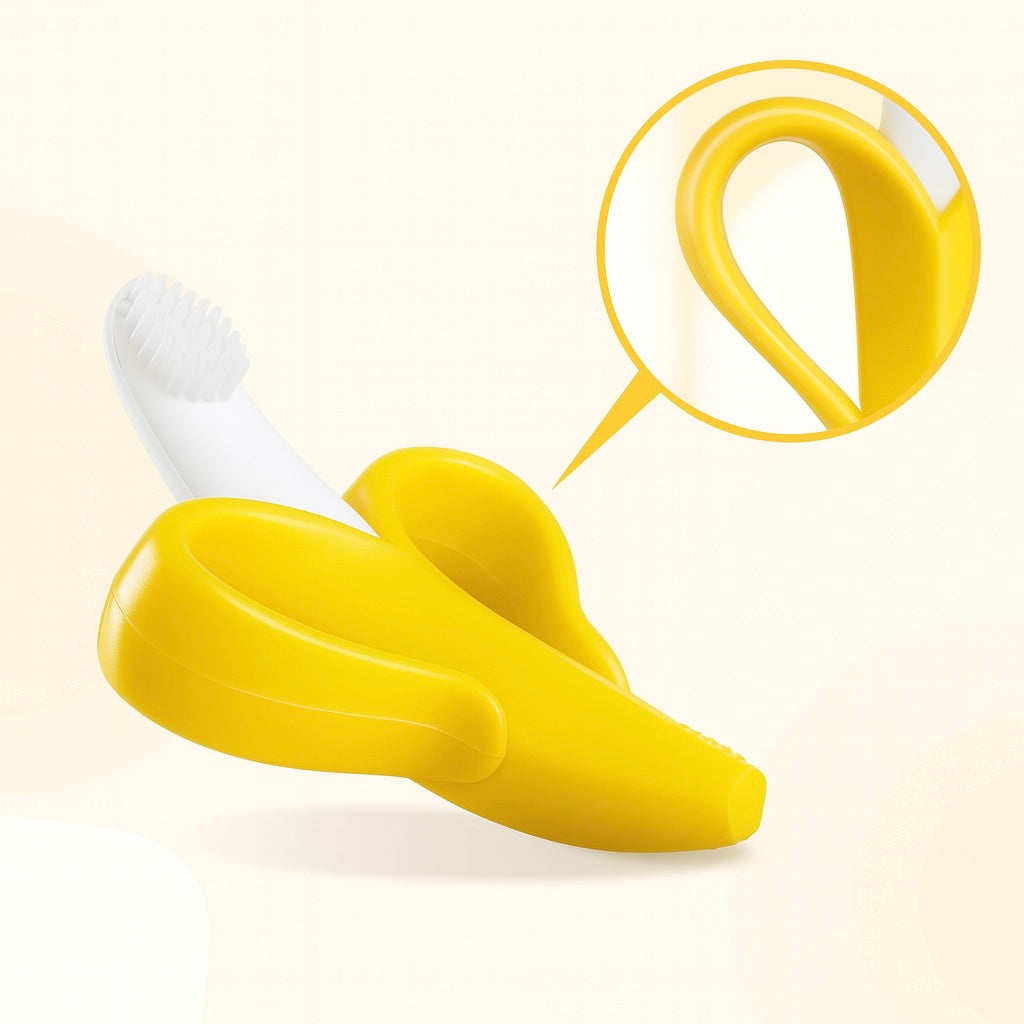 Banana Shape Silicone Baby Teether Toothbrush – BPA Free Dental Care for Infants and Toddlers