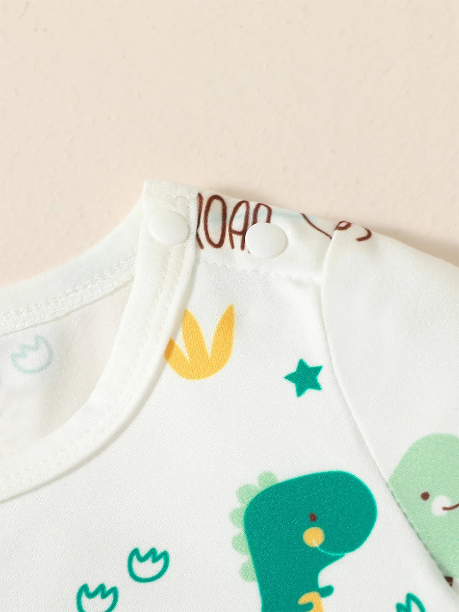 2PCS Baby Boys Cartoon Suspenders Outfit – Short Sleeve Summer Set for Newborn to 6 Months