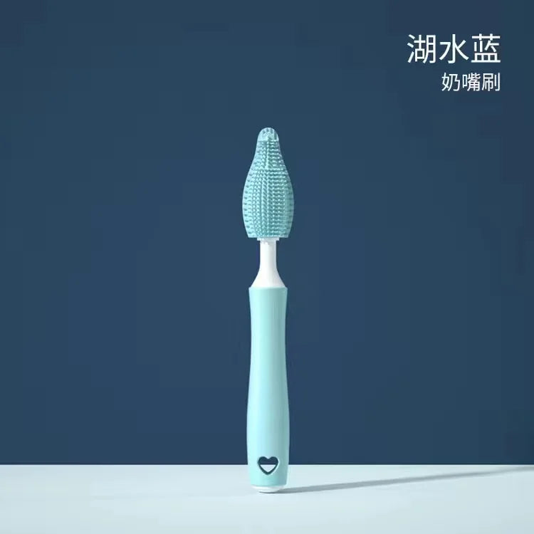 360° Silicone Bottle Cleaning Brush Set for Baby Bottles, Straws & Pacifiers – Eco-Friendly Tools
