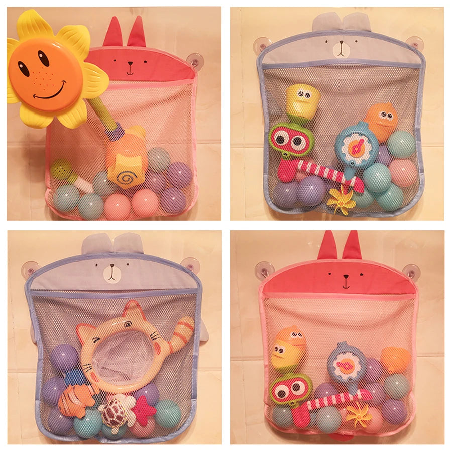 Baby Bath Toy Storage Net – Mesh Organiser with Cartoon Animal Design for Bathrooms