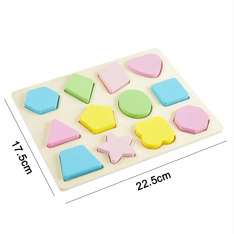 Montessori 3D Wooden Puzzle Toy – Educational Early Learning Game for Toddlers and Kids