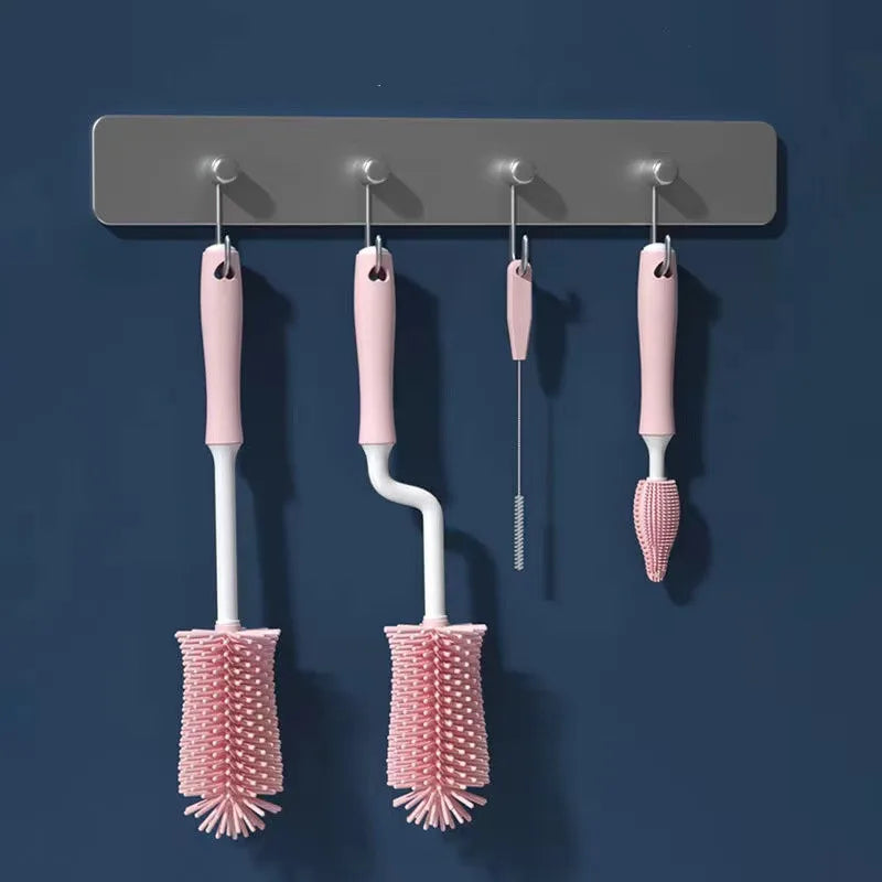 360° Silicone Bottle Cleaning Brush Set for Baby Bottles, Straws & Pacifiers – Eco-Friendly Tools