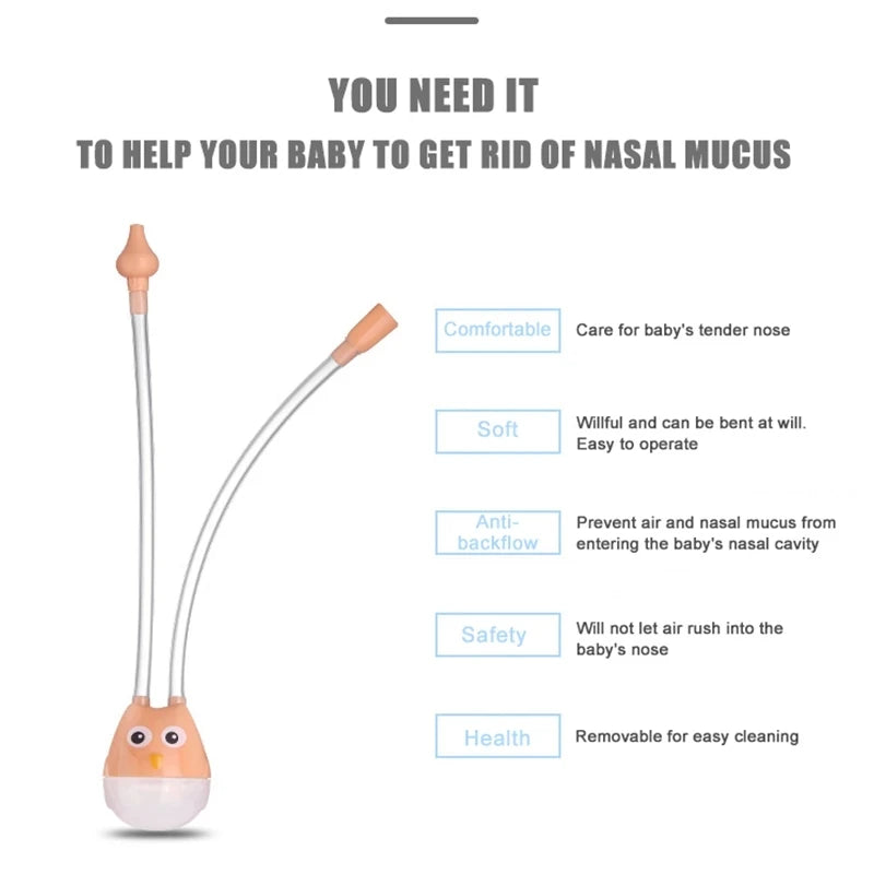 Manual Baby Nasal Aspirator – Anti-Backwash Nose Cleaner for Newborns