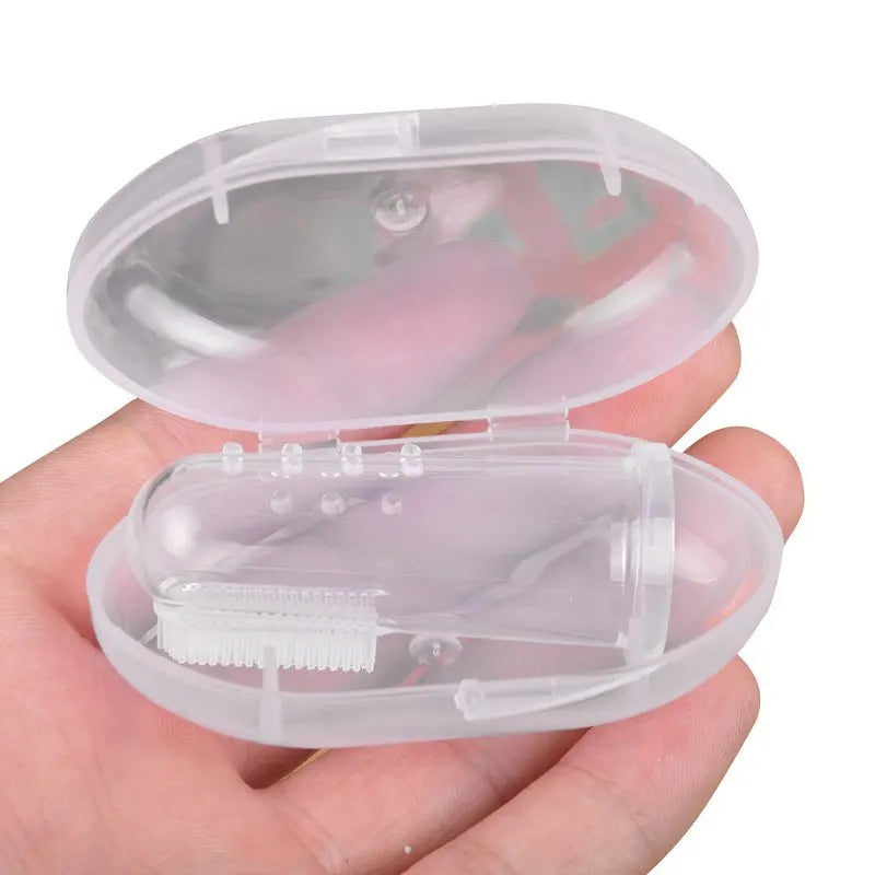 Soft Silicone Baby Finger Toothbrush with Case – Infant Gum Massager & Early Oral Care Tool