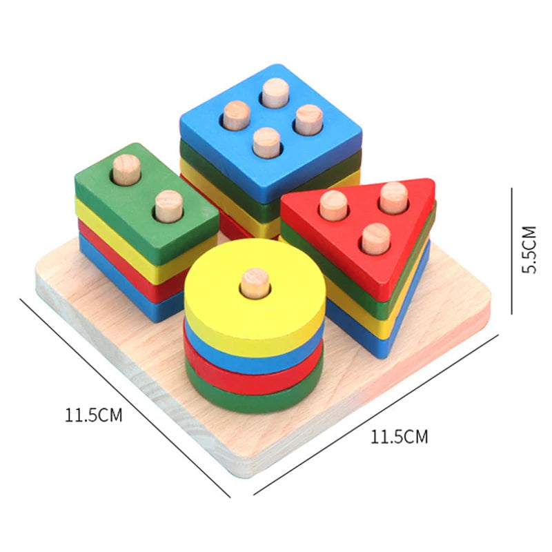 Montessori 3D Wooden Puzzle Toy – Educational Early Learning Game for Toddlers and Kids