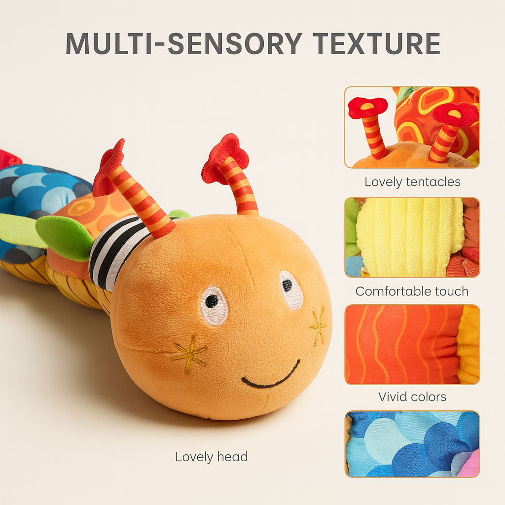 Baby Rattle Musical Caterpillar – Soft Sensory Plush Toy for Newborns and Toddlers