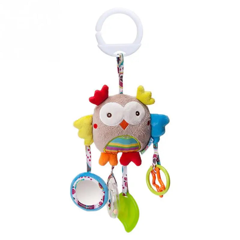 Soft Animal Handbells Rattle – Giraffe & Zebra Plush Toy with Teether for Infants
