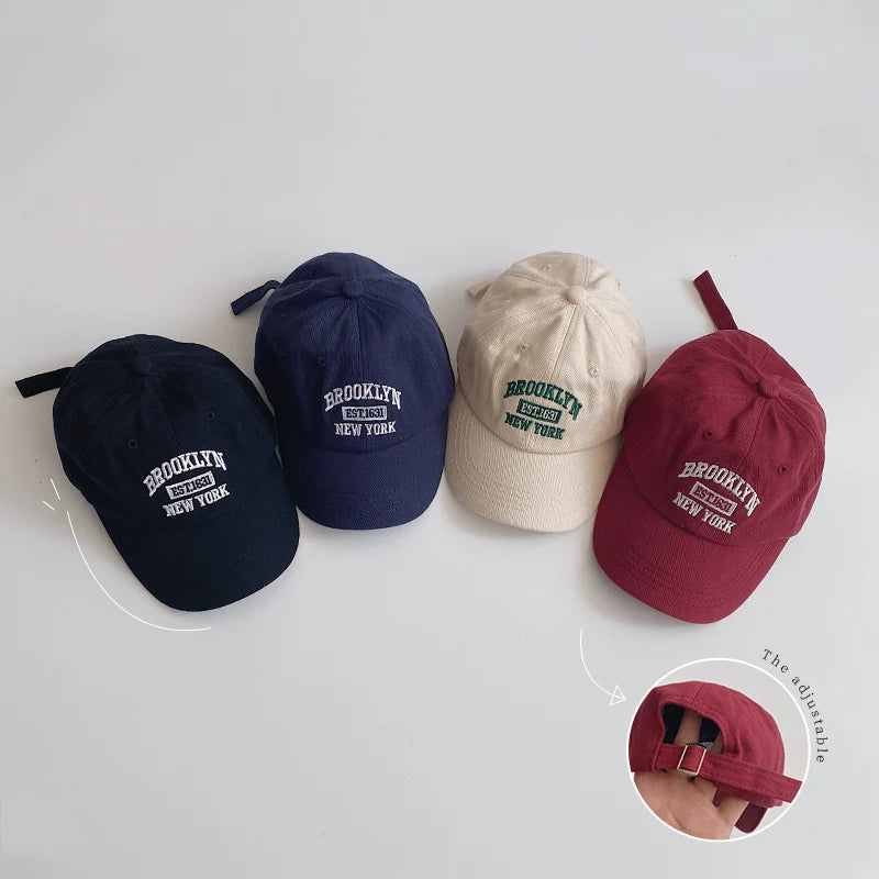 Adjustable Cotton Baby Baseball Cap – Letter Embroidery Snapback Hat for 1–3Y