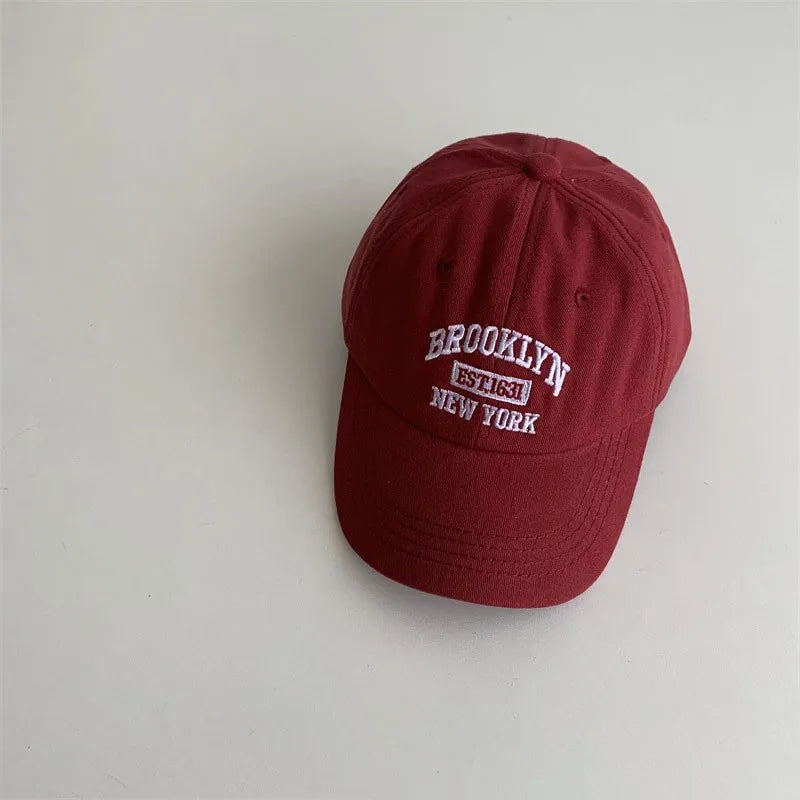Adjustable Cotton Baby Baseball Cap – Letter Embroidery Snapback Hat for 1–3Y