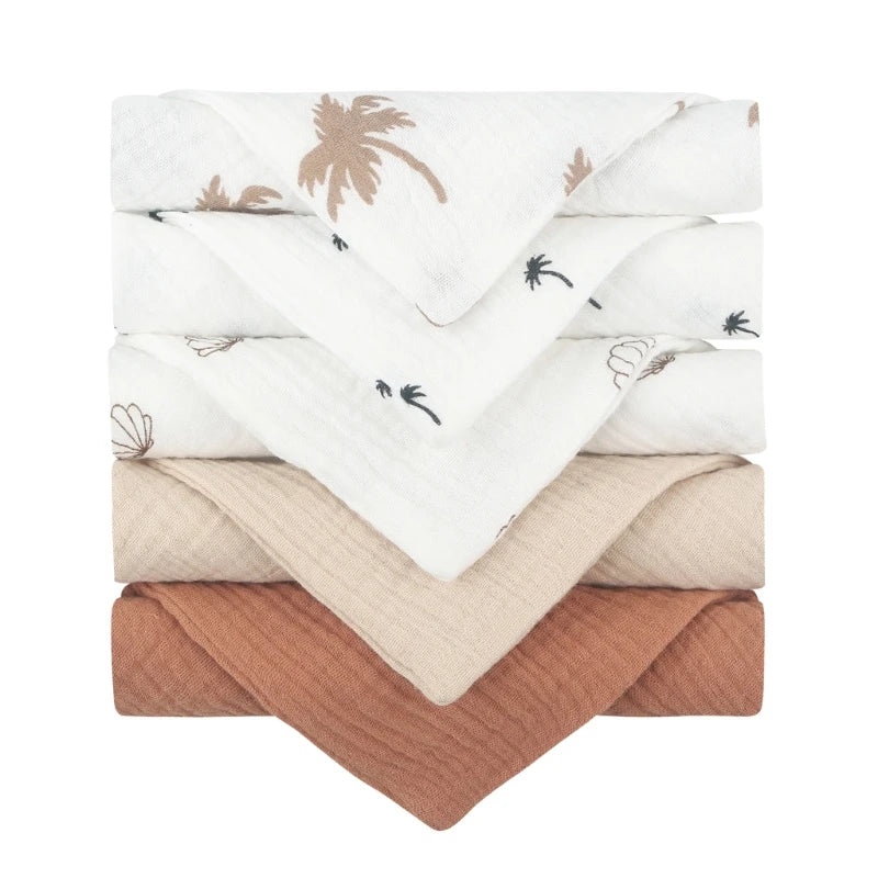 5PCS Soft Cotton Baby Washcloths Set – Absorbent Face Towels for Daily Baby Care
