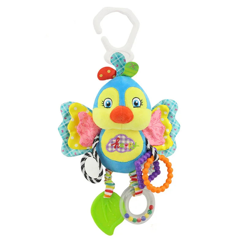 Soft Animal Handbells Rattle – Giraffe & Zebra Plush Toy with Teether for Infants