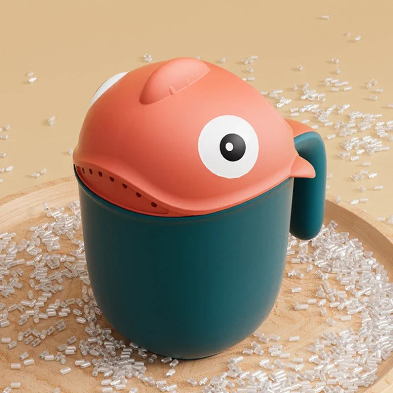Cartoon Shark Baby Bath Rinse Cup – Fun Shower Head Washing Toy for 0–6 Years