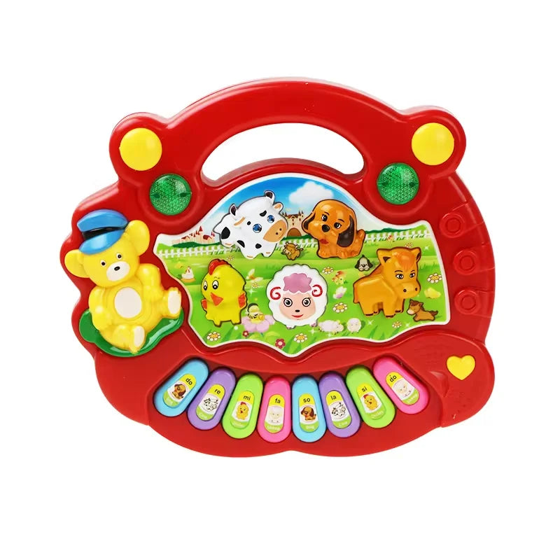 Cartoon Animal Piano Keyboard – Interactive Music Toy with Lights and Sounds