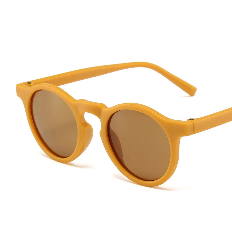 Children’s Vintage Round UV400 Sunglasses – Frosted Acrylic Sun Protection