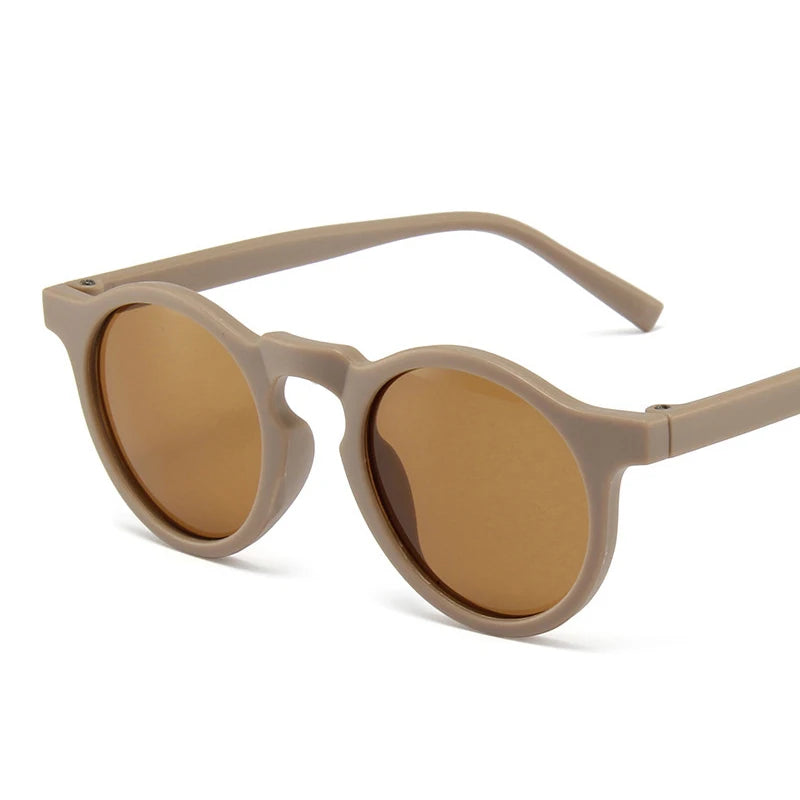 Children’s Vintage Round UV400 Sunglasses – Frosted Acrylic Sun Protection