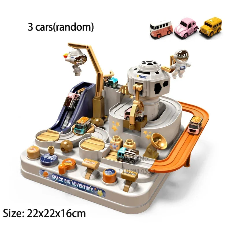 Track Car Adventure Game Toy – Interactive Rail Racing Educational Set for Kids 2–12Y