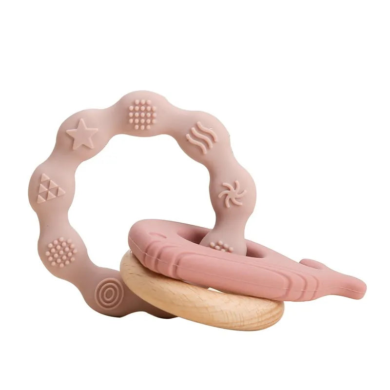 Baby Teether Glove Cartoon Bear | BPA-Free Silicone Molar Mitt for Teething Relief