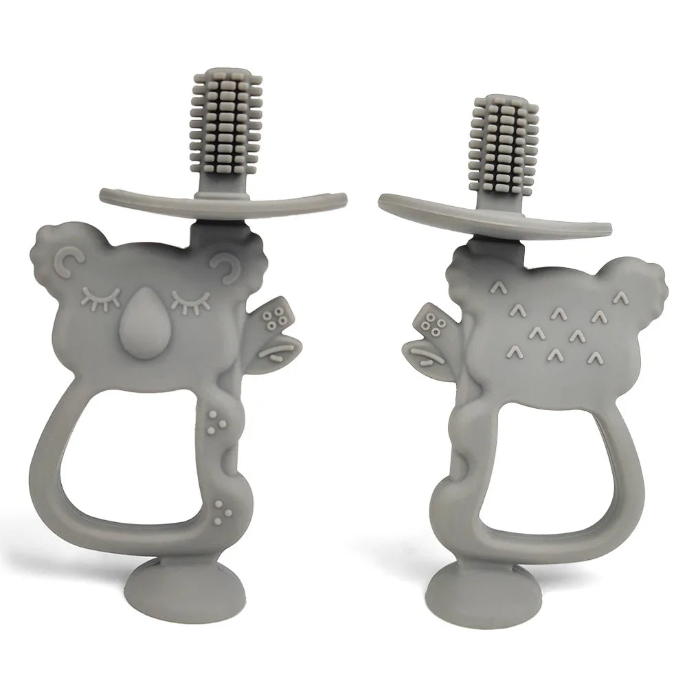 Baby Teether Glove Cartoon Bear | BPA-Free Silicone Molar Mitt for Teething Relief