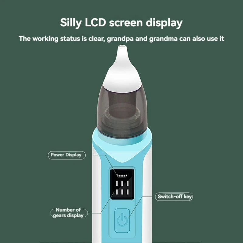 Electric Baby Nasal Aspirator – Rechargeable Mucus Cleaner for Newborn Congestion Relief
