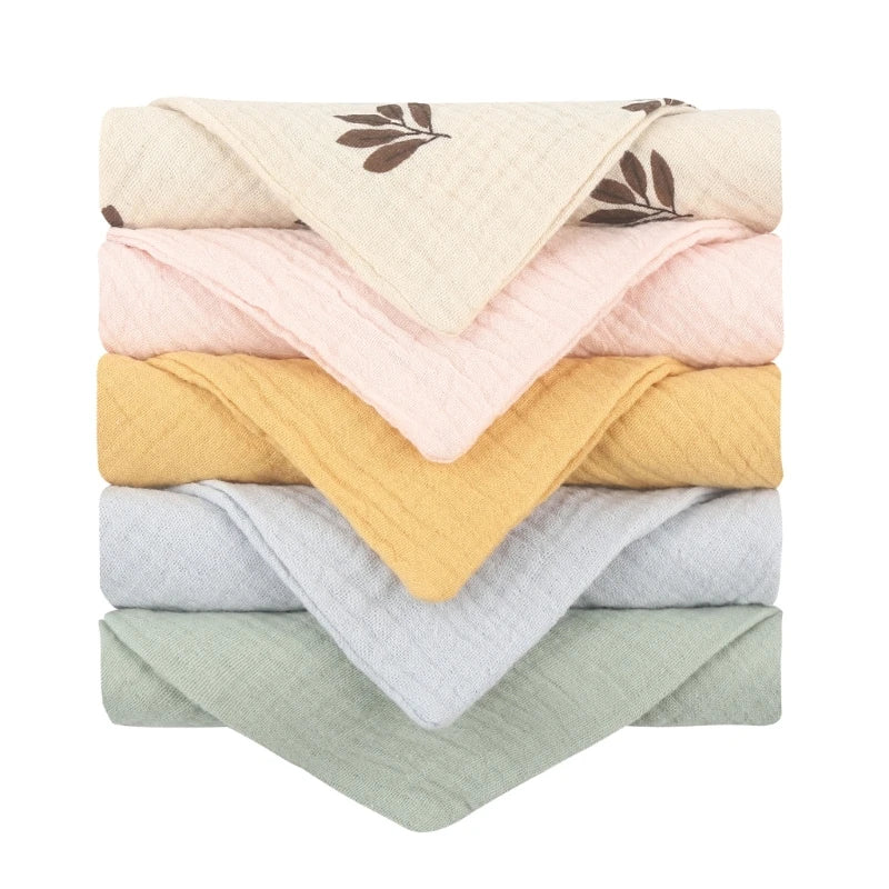 5PCS Soft Cotton Baby Washcloths Set – Absorbent Face Towels for Daily Baby Care