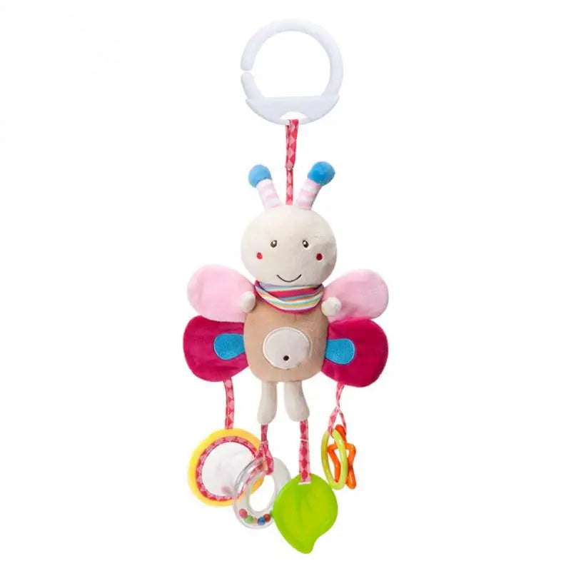 Soft Animal Handbells Rattle – Giraffe & Zebra Plush Toy with Teether for Infants