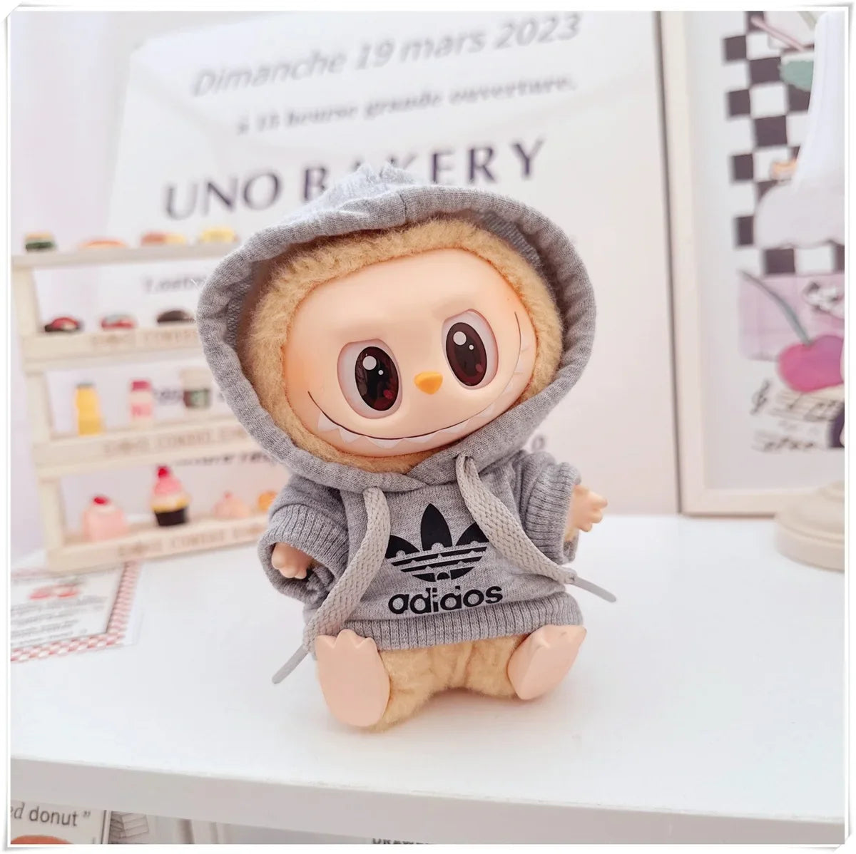 Labubu V1/V2/V3 Doll Clothing Set – Trendy Korean Hoodie & Pants Outfit 15–17cm Dolls