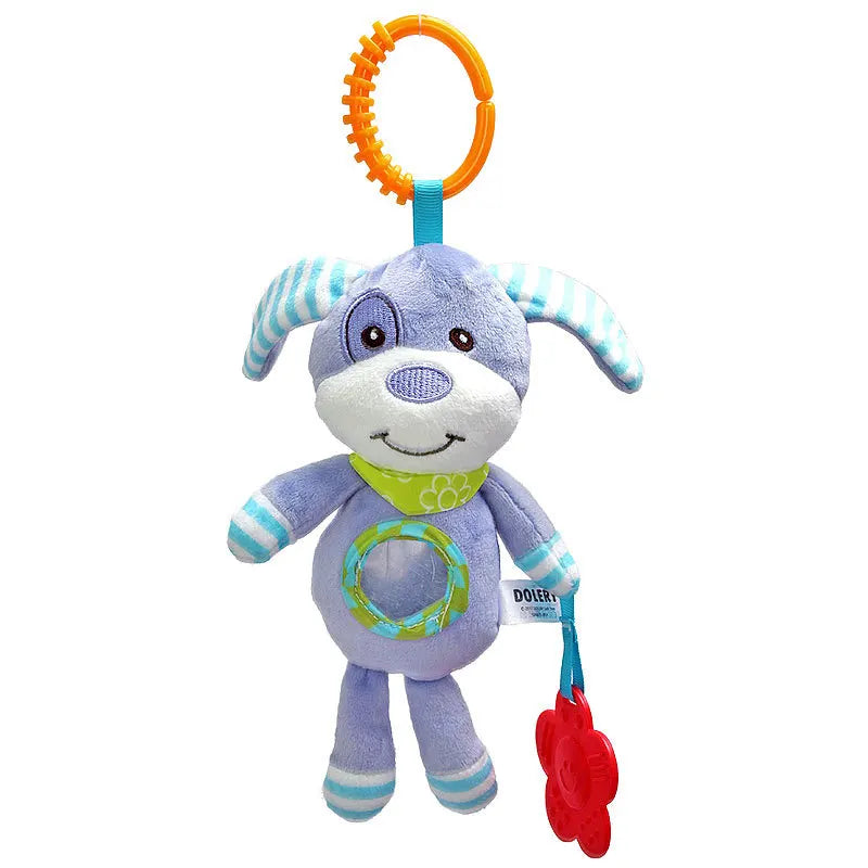 Soft Animal Handbells Rattle – Giraffe & Zebra Plush Toy with Teether for Infants