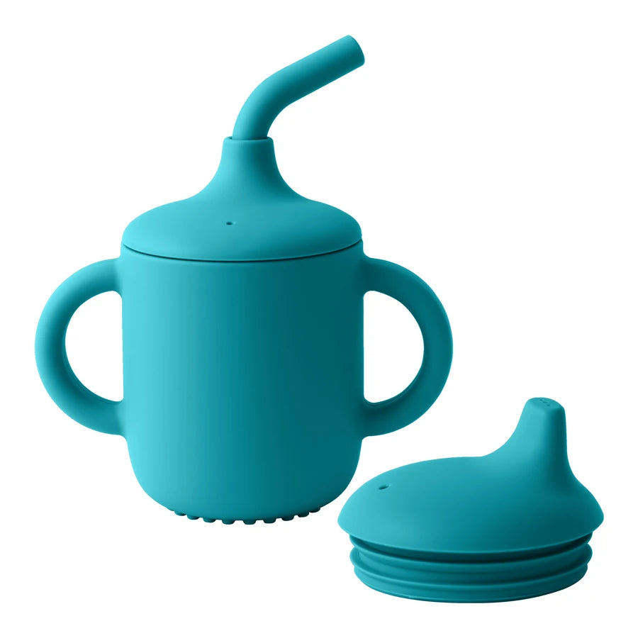 2-in-1 Silicone Baby Cup – Straw & Snack Cup with Handles for Easy Feeding