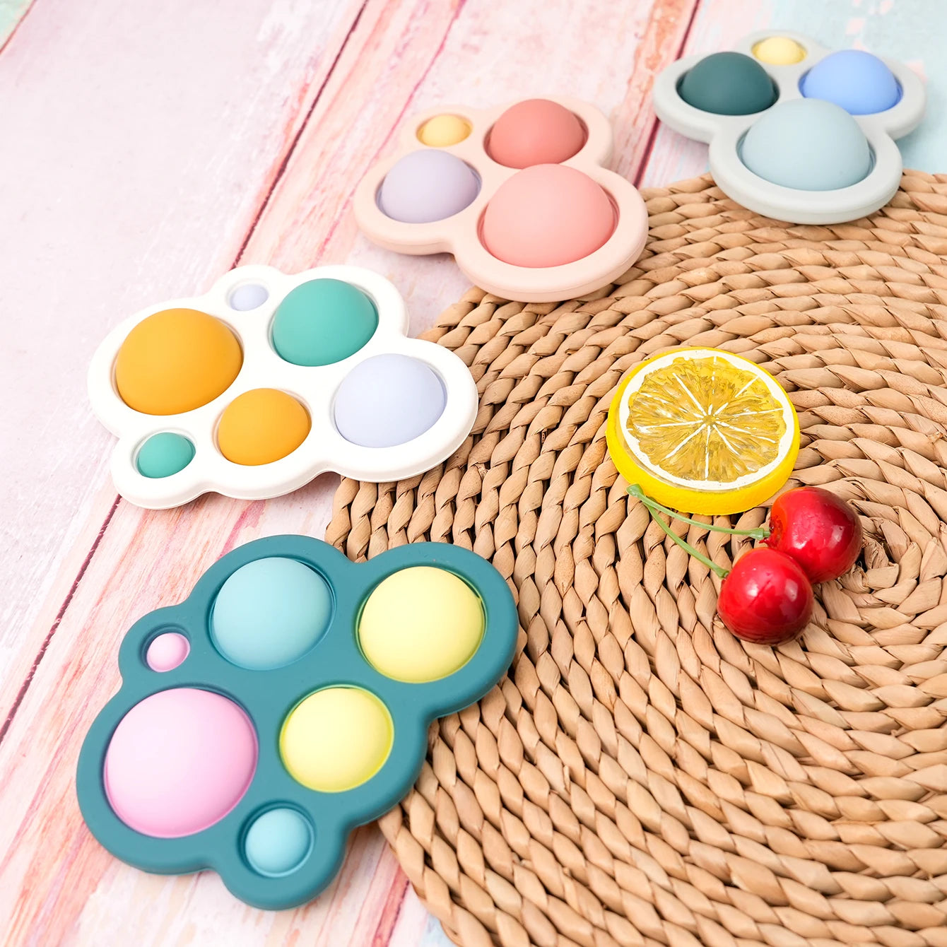 Baby Silicone Press Toy – Colourful Sensory Teether & Fidget Toy for Infants and Toddlers