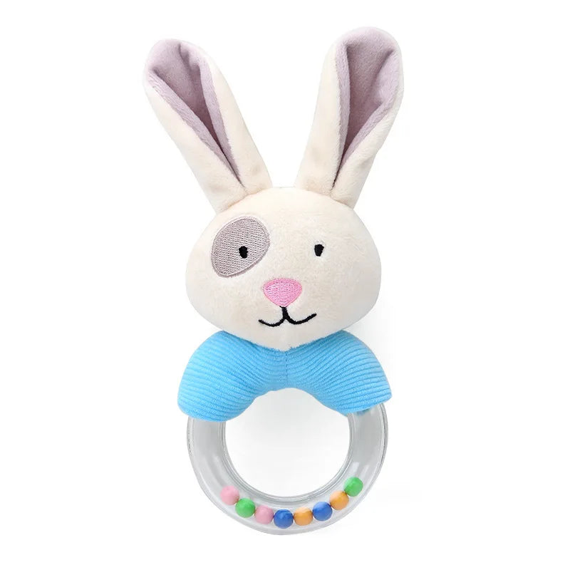Hanging Sensory Rattle Toy – Plush Animal Teether for Cribs, Strollers & Car Seats