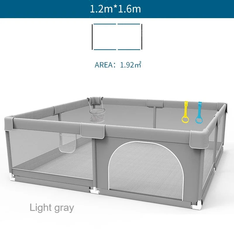 Baby Playpen – Safe Indoor Playground with Pull Rings and Soft Fabric Fence