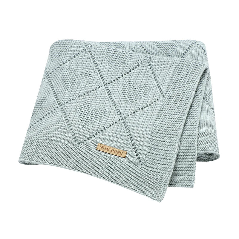 Baby Cotton Knit Blanket – Soft Swaddle Wrap for Stroller & Nursery, 90x70cm