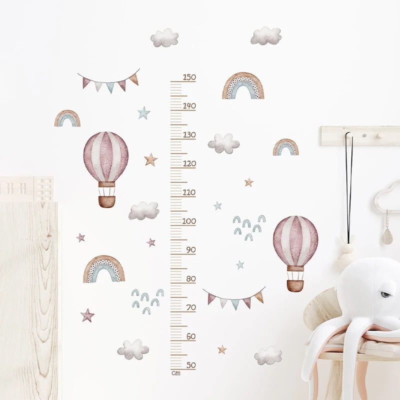 3PC Cartoon Animal Height Ruler Wall Stickers – Removable Waterproof PVC for Kids Room Décor