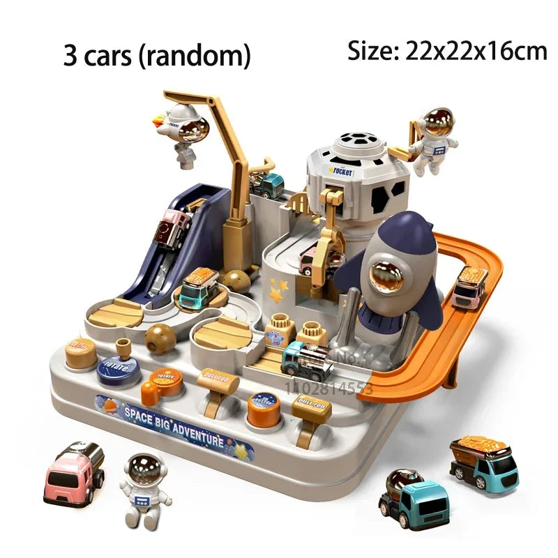 Track Car Adventure Game Toy – Interactive Rail Racing Educational Set for Kids 2–12Y