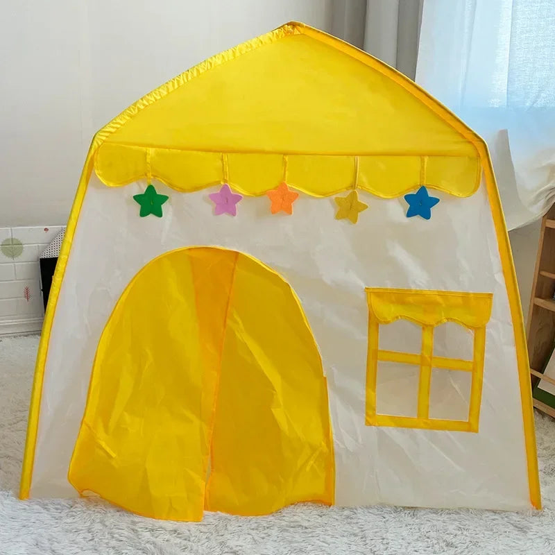 130CM Portable Princess Castle Tent – Folding Baby Playhouse for Girls, Pink Child Room Decor