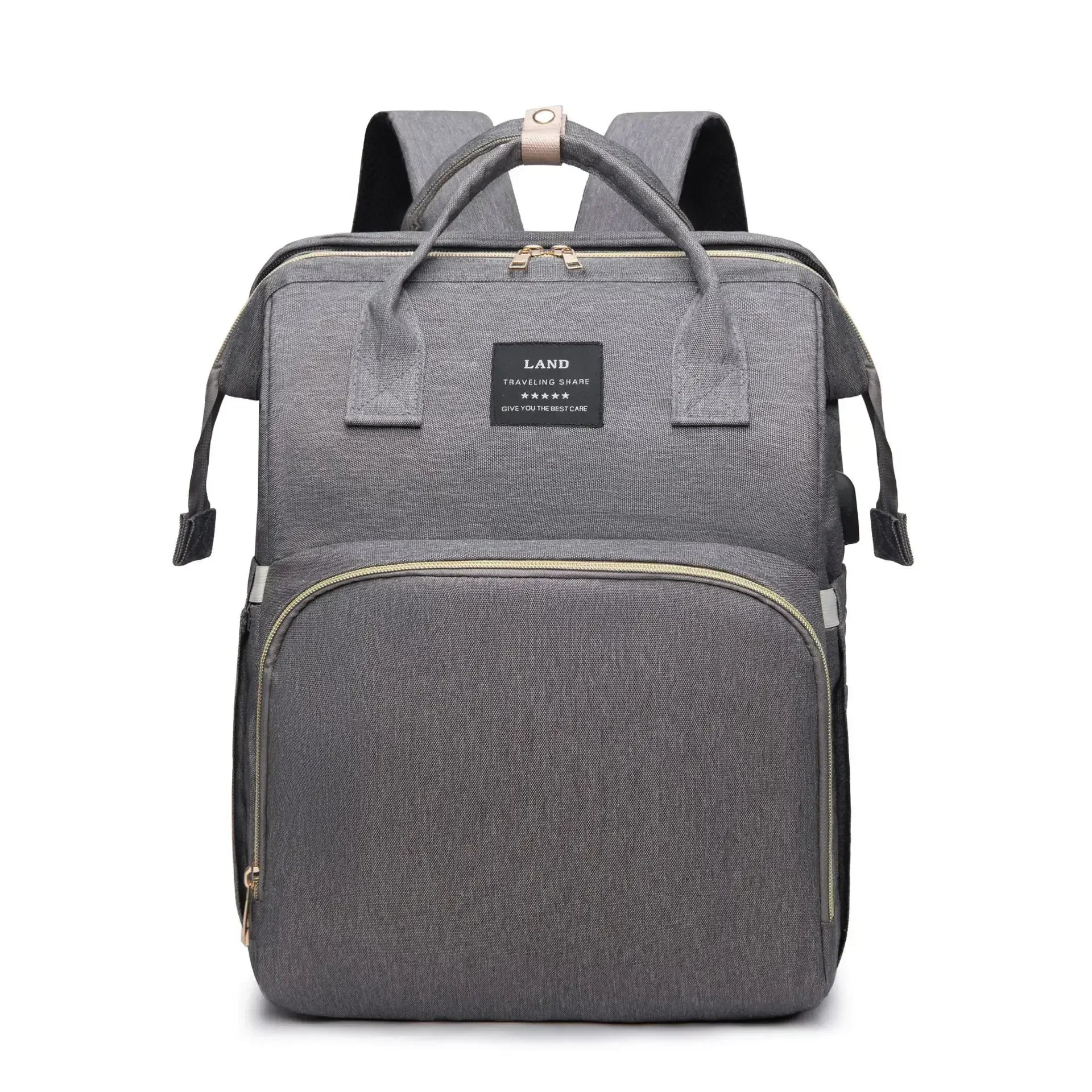 Lightweight Folding Crib Backpack – Large-Capacity Travel Diaper Bag for Moms on the Go
